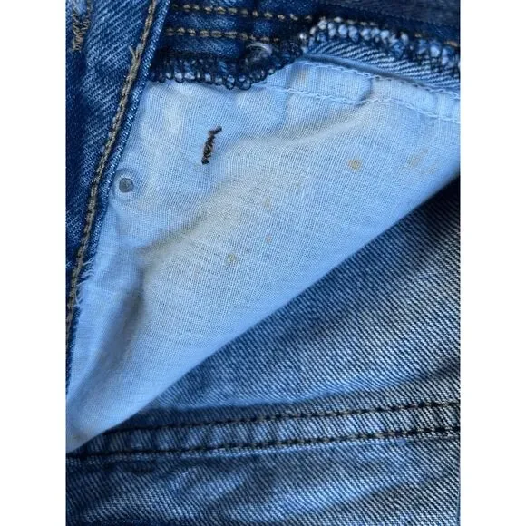 Calvin Klein Wide Leg Fray Bottom Jeans Size 8 100% Cotton Roll Up, High Rise - Picture 12 of 14